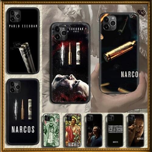 Pablo Escobar Narcos Phone Case Cover Hull For iphone 5 5s se 2 6 6s 7 8 12 mini plus X XS XR 11 PRO MAX black 3D waterproof