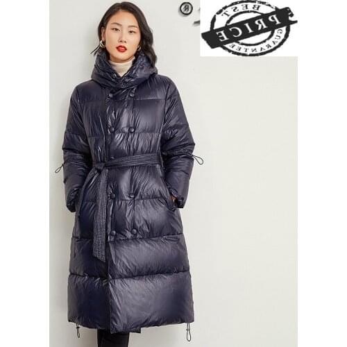 20% High Quality White Duck Down Jacket Woman Korean Coat Female Long Hooded Women Parkas Winter 2021 Mujeres Abrigos 2aa