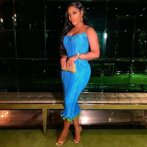 Striped Sexy Slim Off Shoulder Strap Lace Dress Women Sleeveless Calf Length Tight Dresses Lady Elegant Party Clubwear Vestidos