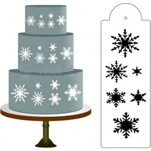 1pc Snowflake Reusable Stencil Airbrush Painting Art Cake Spray Mold DIY Decor Crafts Crafts Fondant Cake Stencil Kids Birthday
