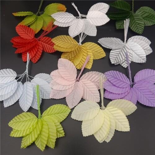 10pcs 5cm Nylon Silk Leaf Green Leaves Artificial Flower For Wedding Decoration DIY Wreath Gift Scrapbooking Craft Fake Flower