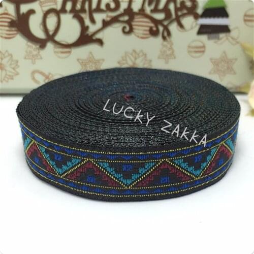 10yards/lot 3/4'' 20mm 100%Polyester Woven Jacquard Ribbon Color of the pyramid MZ15073002
