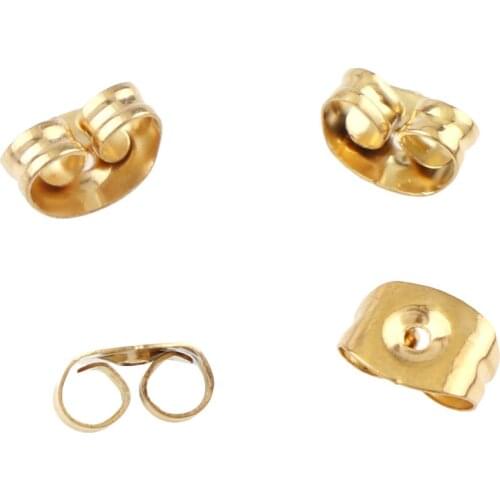 100PCS High-Quality Stainless Steel Gold Silver Hardback Earring Stopper For Jewelry Making Finding Earrings DIY Ear Back Plug
