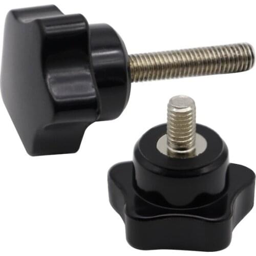 20PCS M5*10/15/20/25/30/35/40/45/50mm Thread Bakelite Star Clamping Knob Head Diameter 25mm 5Stars Lathe Knobs Handle Screws