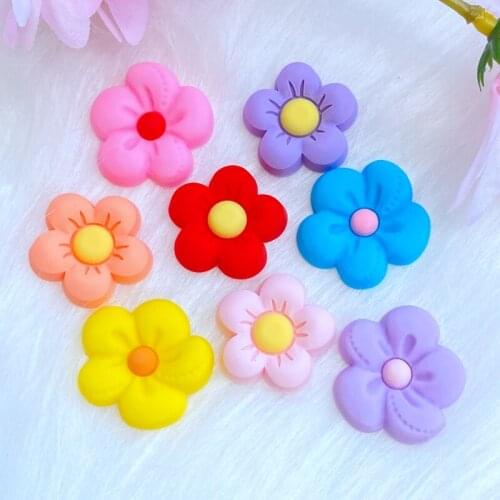 20pcs New Pattern Cute Mini Flower PVC Flexible Glue Flat Back DIY Scrapbook Embellishment Phone Craft Decoration Q37