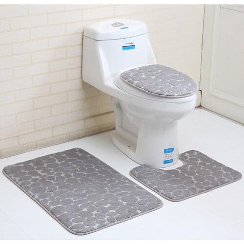 3 PCS/set Super soft Shu Velveteen thickening toilet potty sets toilet seat cover Warm Close Stool Cushion Mat Bathroom Mat