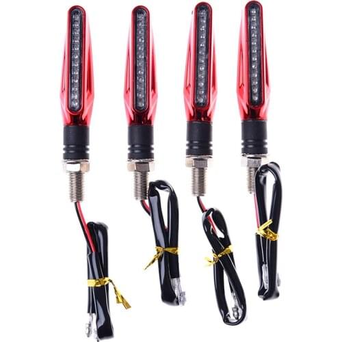 4x Motorcycle LED Universal Red Turn Signal Lamp Motorbike Indicator Lights