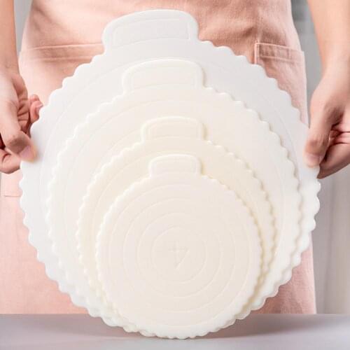 5Pcs Reusable Round Mousse Cake Boards Plastic Cake Base Cupcake Dessert Tray for Home Wedding Birthday Party