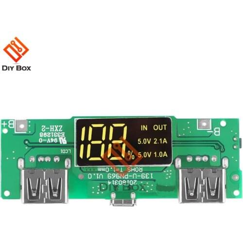 5V 2.1A 1A Dual 2 USB Charging Board 18650 Power Bank Charger Adapter Power Supply Charging Module