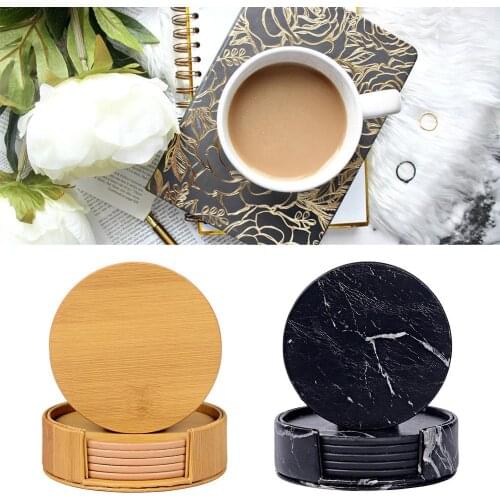 6PCS coaster rounded edge with storage shelf Reusable coaster for kitchen utensils such as water glasses and beverages