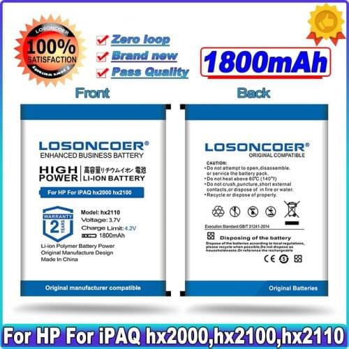 1800mAh Battery For HP For iPAQ hx2000,hx2100,hx2110,hx2115,hx2190,hx2195,hx2400,hx2410,hx2415,hx2490,hx2495,hx2700,hx2750