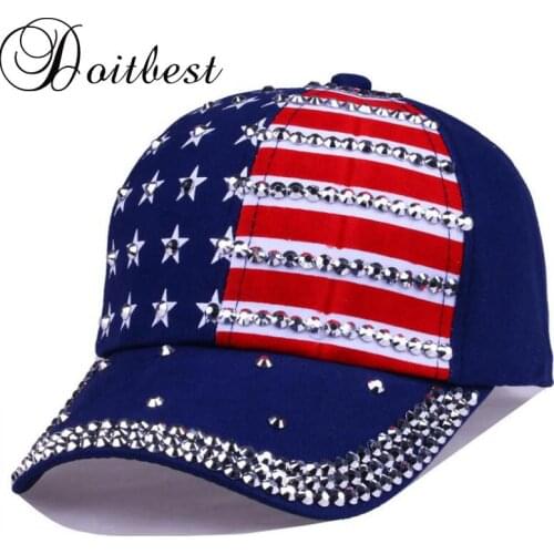 Doitbest stars rivets mens snapback Caps women baseball cap national flag Brand rhinestone girls womens Snapbacks hat