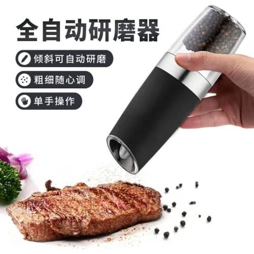 Electric Automatic Mill Pepper and Salt Grinder LED Light Peper Spice Grain Mills Porcelain Grinding Core Mill for Kitchen Tools