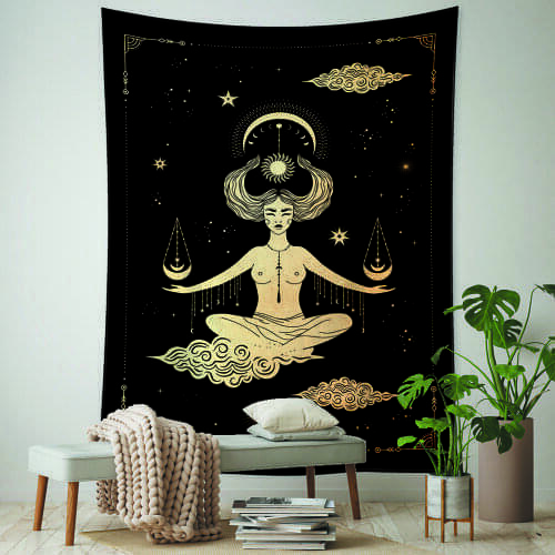 Myth Illustration Style Tarot Tapestry Creative Dark Witchcraft Room Headboard Arras Carpet Astrology Blanket Home Decoration