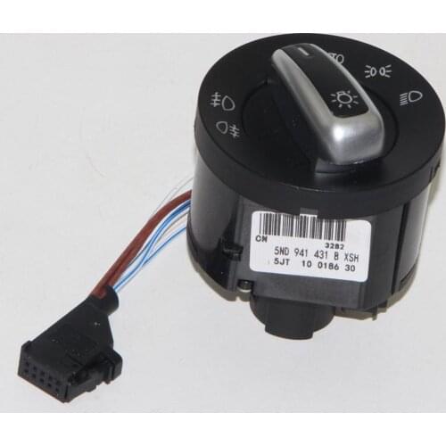 For VW Golf Jetta MK5 MK6 Rabbit Tiguan Passat B6 3C Chrome Headlight Switch +PLUG 5ND 941 431 B 5ND941431B