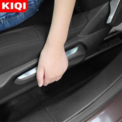 KIQI Stainless Steel Car Interior Seat Adjustment Knob Sequins Trim Stickers for Peugeot 2008 2014 - 2019 LHD Accessoriess