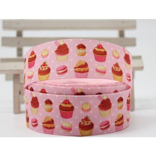 Cup Cake Printed Grosgrain Ribbon Diy Gift Wrapping Sewing Wedding Decoration Ribbon Bow 16-75mm