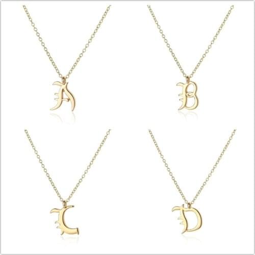 Small Swirl Cursive Artistic Roman Greek Latin English All 26 A-Z Monogram Initial Alphabet Letter Family Name Word Necklaces