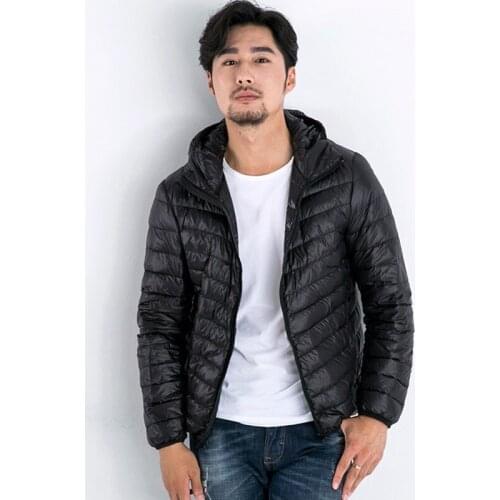 Man Autumn Winter Jacket 90% White Duck Down Jackets Men Hooded Ultra Light Down Jackets Warm Outwear Coat Parkas Outdoors