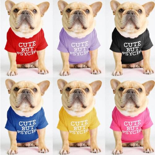Summer Pure Cotton French Bulldog T-Shirt Elastic Bottoming Cat Shirt S-XXL Dog Clothes for Yorkshire Chihuahua Pet Costume