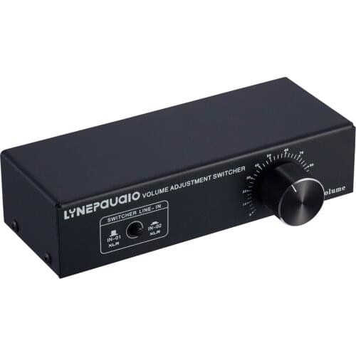 LYNEPAUAIO Audio Switcher 2 Input 1 Output XLR Switcher Fully Balanced Passive Speaker Volume Control Switcher Lossless