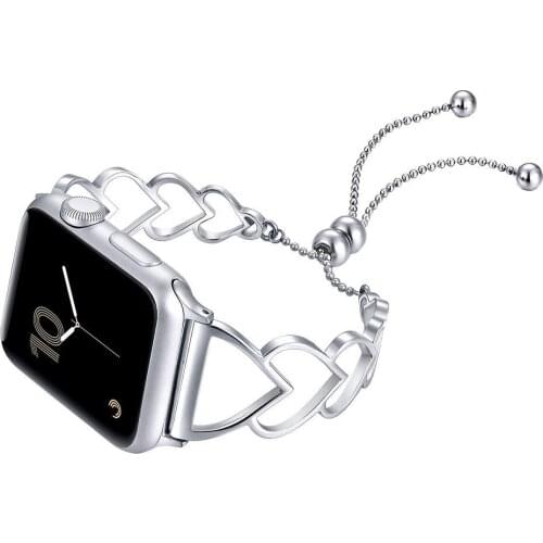 Heart-shaped Metal Strap for Apple Watch 4 5 Band 44mm 40mm Iwatch 3 2 1 38mm 42mm Stainless Steel Band Watch Bracelet