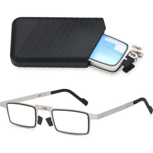 Fashion Portable Folding Blue Light Blocking Reading Glasses for Women Men Anti UV400/Anti Eyestrain Readers Glasses with Case