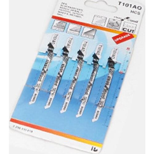 5pcs T101AO HCS Jig Saw Blade Set T-Shank Jigsaw Blades Fast Cutting Woodworking Saw Blade Tool for Wood PVC Boards Plastic