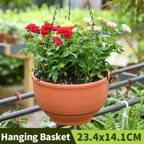 Contracted Style Hanging Baskets Automatic Water Absorption Flower Pot Garden Plastic Plants Pots Used For Flower Green Plant