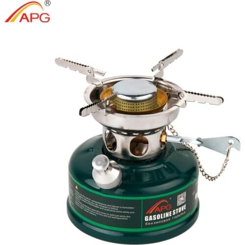 APG Camping Gasoline Stove Non Preheating Oil Stove Burners with Silencer Outdoor Cookware