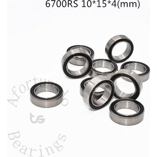 6700RS 10*15*4(mm) 10pieces free shipping bearings ABEC-5 61700 6700 63700 chrome steel bearing rubber seal bearing