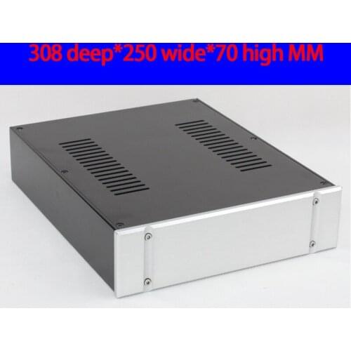 KYYSLB 308*250*70MM WA97 All Aluminum Amplifier Chassis Box House DIY Enclosure with Feet Screws Amplifier Case Shell