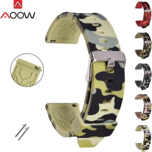 Soft Silicone Watchband 18mm 20mm 22mm 24mm Quick Release Bracelet Band Strap for Samsung Galaxy Watch 42mm 46mm Gear S2 S3