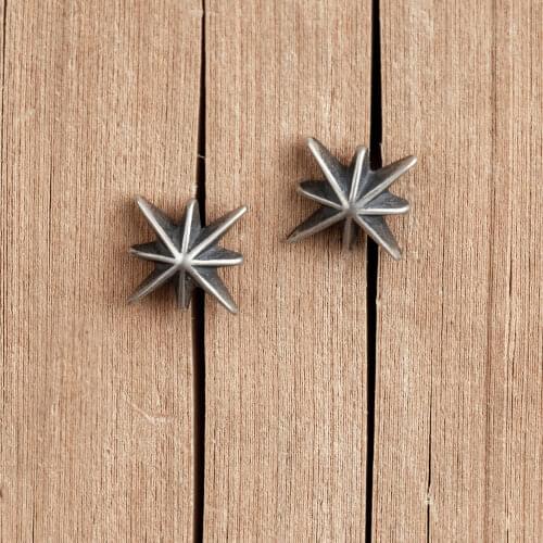 Retro 100% 925 Sterling Silver Stars Stud Earrings for Women Girls Student Teen Trendy Jewelry Vintage Earring Gifts for Women