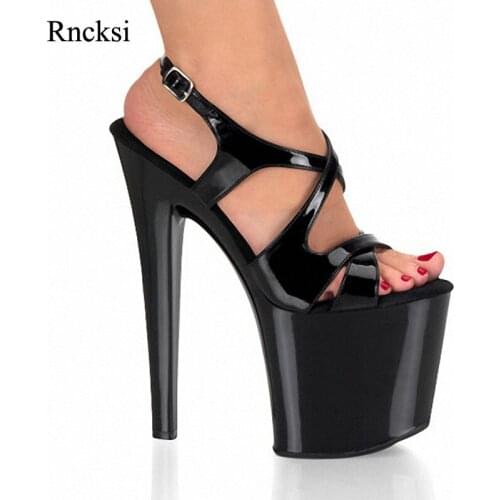 Rncksi Women Sexy Sandal Shoes 20CM Ultr High Heel Platforms NEW Fashion Pole Model Dance Sandals Wedding Party Sandals Shoes