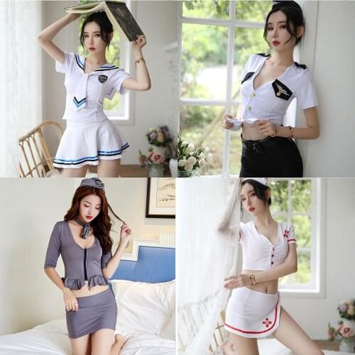 Sexy Female Cosplay Erotic Lingerie Sailor Nurse Costume Police Uniform Girl Ladies Exotic Costumes Dress Women Miniskirt Outfit