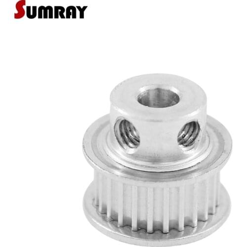 SUMRAY 2GT 24T Timing Pulley Bore 5/6/6.35mm Stepper Motor Pulley Wheel 7mm Belt Width GT2 Timing Belt Pulley used in 3D Printer