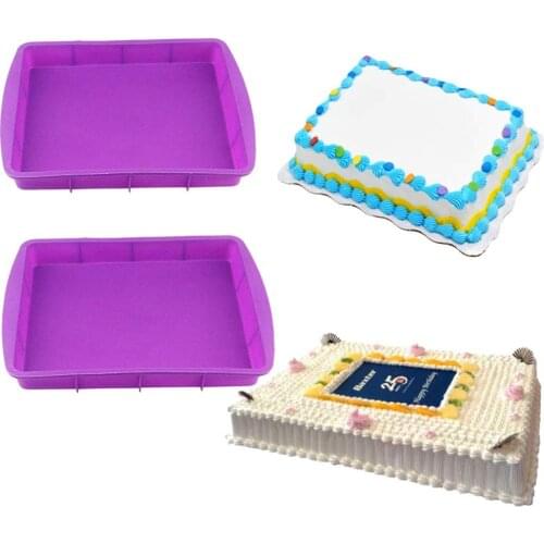 Silicone Cake Mold Rectangle Large Cake Molds Nonstick Baking Dishes Pastry Pan Bread Toast Baguette Trays Baking Mould Tool