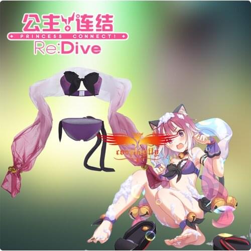 Anime Princess Connect! Re:Dive Tamaki Cosplay Costume Adult Women Outfits Turtleneck Jacket Bikini Swimsuit Shorts Halloween