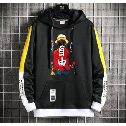 Anime ONE PIECE Hoodie teenagers Popular Harajuku Hoodeds Pullover Streetwear Casual Fake Two-Piece jacket coat