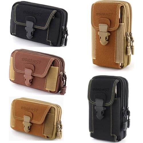 Universal 6.5'' Waterproof Multifunctional Canvas Mobile phone bag outdoor Traval Bag for Men Man Waist Belt Phone pouch Holder