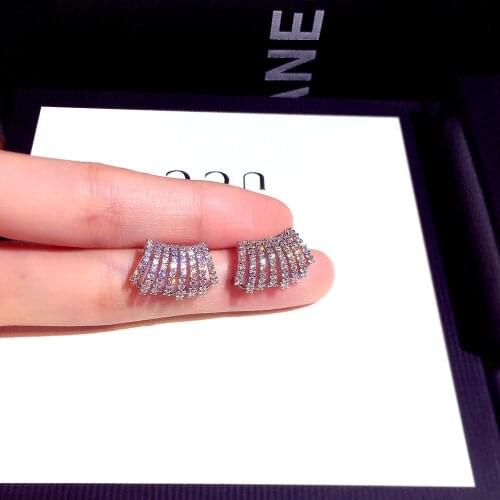 Earrings 2021 trend 925 Sterling Silver Luxury Multilayer Circle Round Stud Earrings for Women Earrings Silver 925 Jewelry