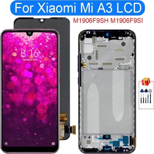 For Xiaomi A3 LCD Display Touch Screen With Frame Digitizer Assembly For Xiaomi Mi A3 M1906F9SH M1906F9SI Replacement Parts