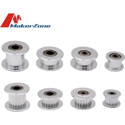 10PCS GT2 Idler Timing Pulley 16-tooth 20-Teeth with 3mm or 5mm Bore with Bearings for 3D Printer Parts Timing Belt 6mm 10mm