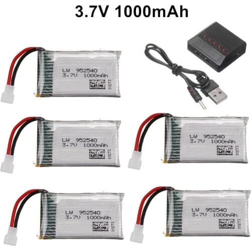 1000mAh 3.7v lipo Battery Charger for KY601S SYMA X5 X5S X5C X5SC X5SH X5SW M18 H5P HQ898 K60 HQ-905 CX30 Rechargeable battery