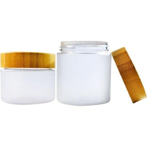 150ML 250ML 150G 250G Bamboo Lid Cover Frost Matte Plastic PET Cosmetic Packaging Cream Jar Bottle Container 10pieces/Lot