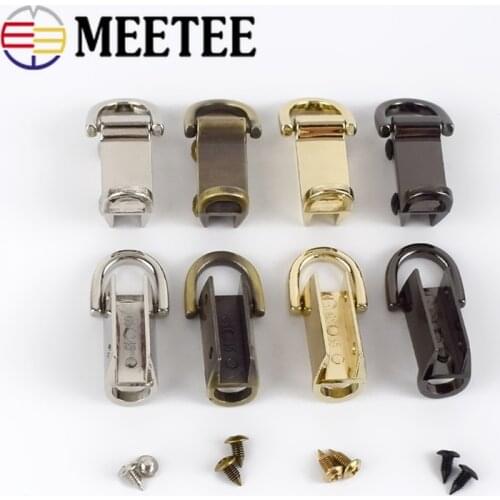 2/4/10pairs Meetee Metal Buckles Bag Leather Clip D Ring Handbag Side Clasp Hooks Buckle Bags Hanger Hardware Sewing Accessories
