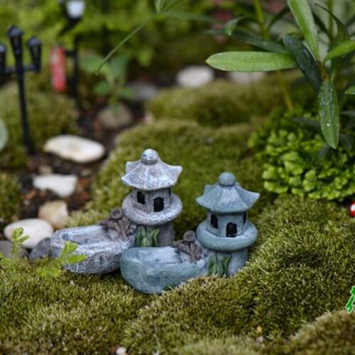 2 Pcs Pool Tower Fairy Garden Succulent Plant Ornament Figurines Resin Miniatures For Home Home Decoration