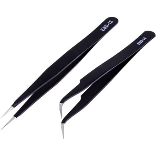 2Pcs Stainless Steel Tweezers Cake Mold Sugarcraft Tool For Kicthen Bakeware Decoration Anti-static Elbow And Straight