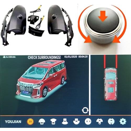 2018-2020 for Toyota Alphard 3D Super HD 360 Degree Bird View System Surround Panoramic View Camera System Car DVR